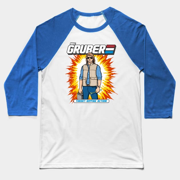 MacGruber Action Figure Baseball T-Shirt by harebrained